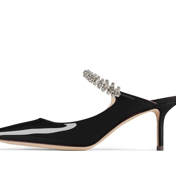 Elegant Black Women's‎ Heels with Rhinestone Strap - Picture 2 of 5